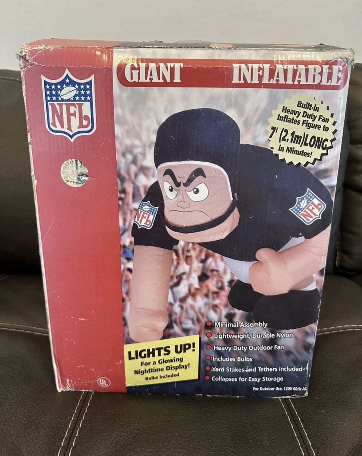 NFL Pittsburg Steelers 7 Foot Giant Inflatable Football Player Lights Gemmy 2002