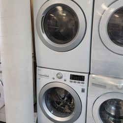 LG Front Load Washer And Stackable Gas Dryer Set 