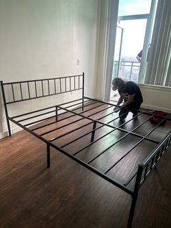 King Size Bed Frame Black Metal