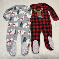 Carter’s Toddler Christmas Fleece Footed Pajamas 