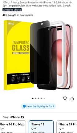 Privacy Screen Protector for iPhone 15