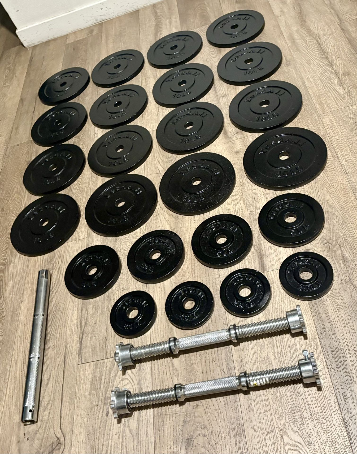 200 lbs Yes4All Cast Iron Adjustable Dumbbells With Connector To Convert In Small Bar