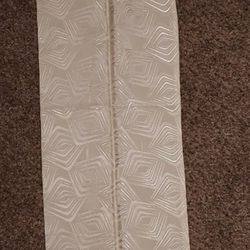 New Cream Colored Scarf Fringes Fancy Square Imprint. 
