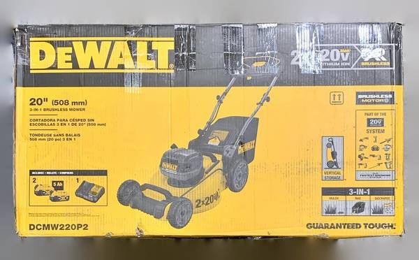 DEWALT DCMW220P2 2x 20V MAX Cordless 3-in-1 Push Lawn Mower