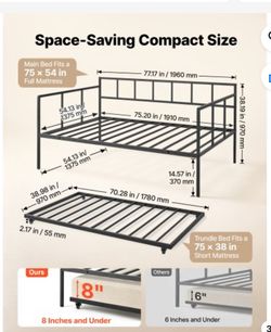 Full size day bed with twin bed