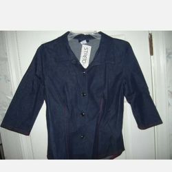 Denim Style Jacket/Top Stretch Size Medium