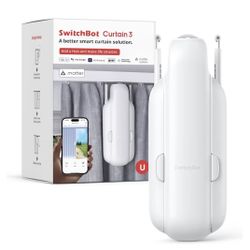 SwitchBot - Automatic Curtain Opener with Bluetooth Remote Control and App, Upgraded High-Performance Motor, Works with Alexa, Google Home, HomeKit (C
