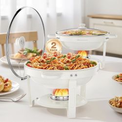 WARMOUNTS 4.1 4.1 out of 5 stars (25) WARMOUNTS White Chafing Dishes for Buffet with Glass Lid (5QT, 2Pack), Maifanite-Coated Round Chafing Dish Set w