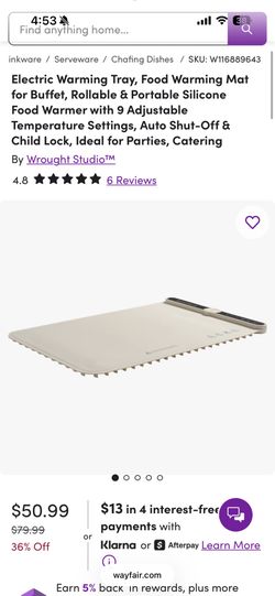 Electric Warming Food Tray NEW