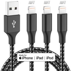 iPhone Charger Apple MFi Certified 3pack 10FT Long Lightning Cable Fast Charging Cord Compatible with iPhone 14/13/12/11 Pro Max Mini XR/XS/X/8/7/6 Pl