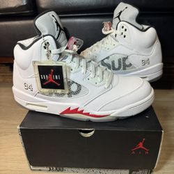 Size 12 - DS Air Jordan 5 Supreme White