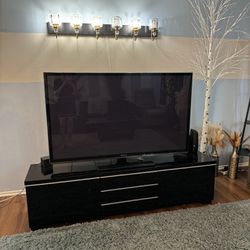 70 inch TV Stand | Large TV Stand Black | Modern Black TV stand 