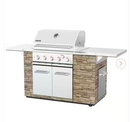 5-Burner Built-In Propane Gas Stone Island Grill in Terra Rosa