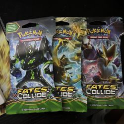 3x Pokemon XY Fates Collide Sleeved Booster Pack