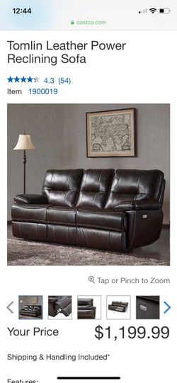 Tomlin leather power reclining sofa costco sale