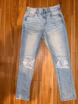 Light Wash Distressed High-Rise Jeans