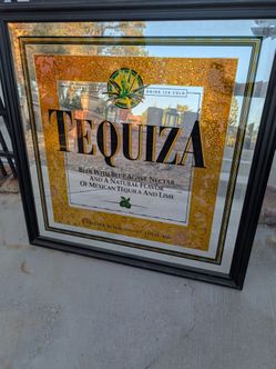 Vintage Tequiza Beer Framed Bar Mirror - Anheuser-Busch Collectible (Late 90s/Early 00s)