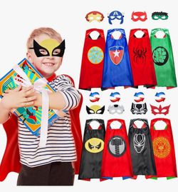 Kids superhero capes and masks one size (age 3-10)  $3 each set (each set comes with cape and mask)