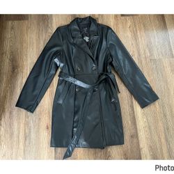 Large, fashion nova leather jacket