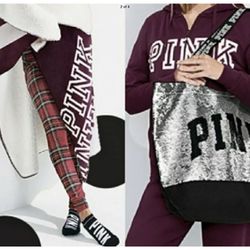 ❤️New Victoria’s Secret Pink stunning bling bag and plush Sherpa blanket ❤️