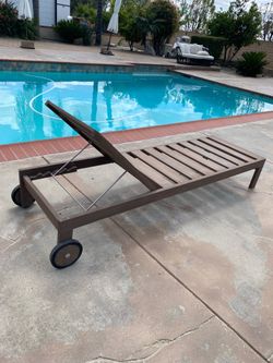 MODWAY~10 Piece Set~Includes 6 Teak Outdoor Patio Chaise Lounges & 4 Teak Side Tables