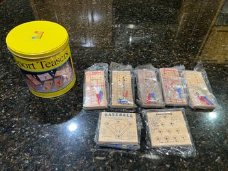 New Vintage Sport Teasers Wooden Game Set in Collector Tin