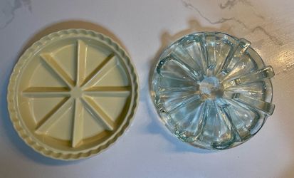 Ceramic and Glass Divided Serving Dishes Set of 2
