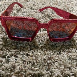 LV millionaire Sunglasses Metallic Red