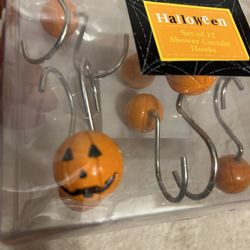 Pumpkin Shower Curtain Hooks Set Of 12 ( New Never Used)