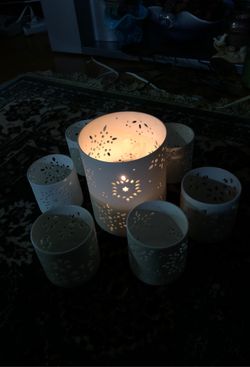 2 big and 5 candle holders for Halloween.