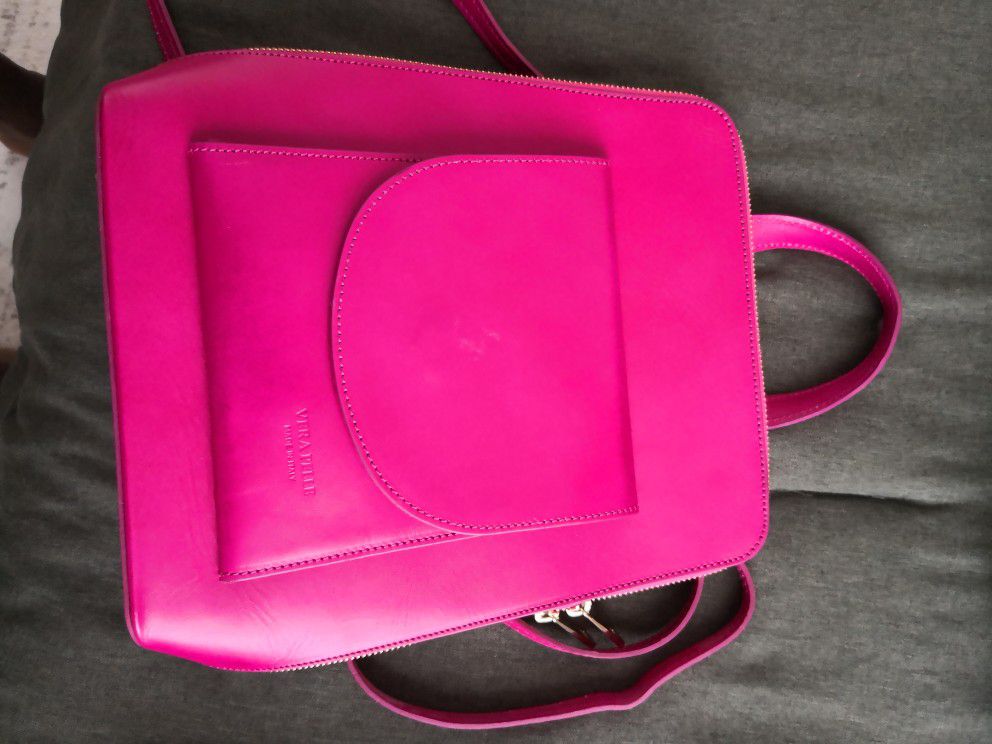 Verra Pelle Women's Hot Pink Backpack