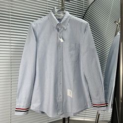 Thom Browne Light Blue Striped Shirt