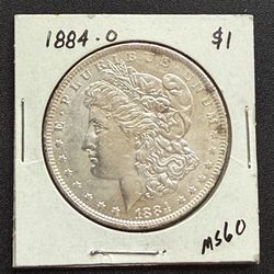 1884-O Morgan Silver Dollar Au/BU