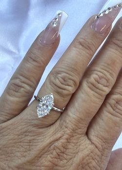 NEW! 3CT. Marquee Cut Solitaire, Genuine Moissanite Gemstone Engagement Ring, Please See Details 🌹