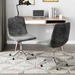 Corvus Ravi Ergonomic Armless Contemporary Fabric Adjustable Home Office Chair