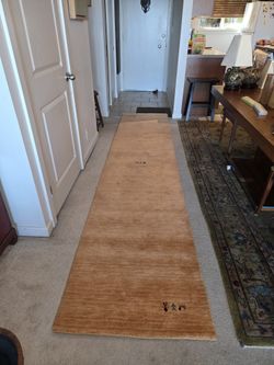 Contemporary Hand Made Tribal Gabbeh Wool Runner. 3'x12"