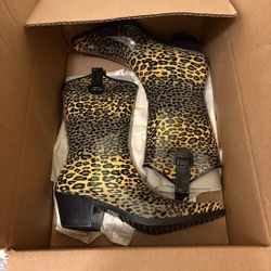 Corkys Cheetah Rain Boots Size 11 Rodeo Western Cowgirl