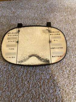Vintage 1(contact info removed)s Car Visor Mirror Service Travel Record Log Woodgrain Rat Rod