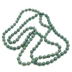 Vintage Green Beaded Necklace 