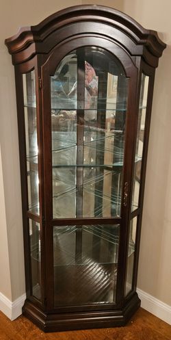 Corner Curio Cabinet with Glass Shelves