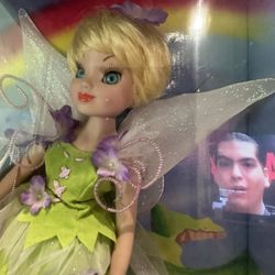 2003 Disney Tinker Bell Porcelain Keepsake Doll 16” Tall Brass Key Inc Collect