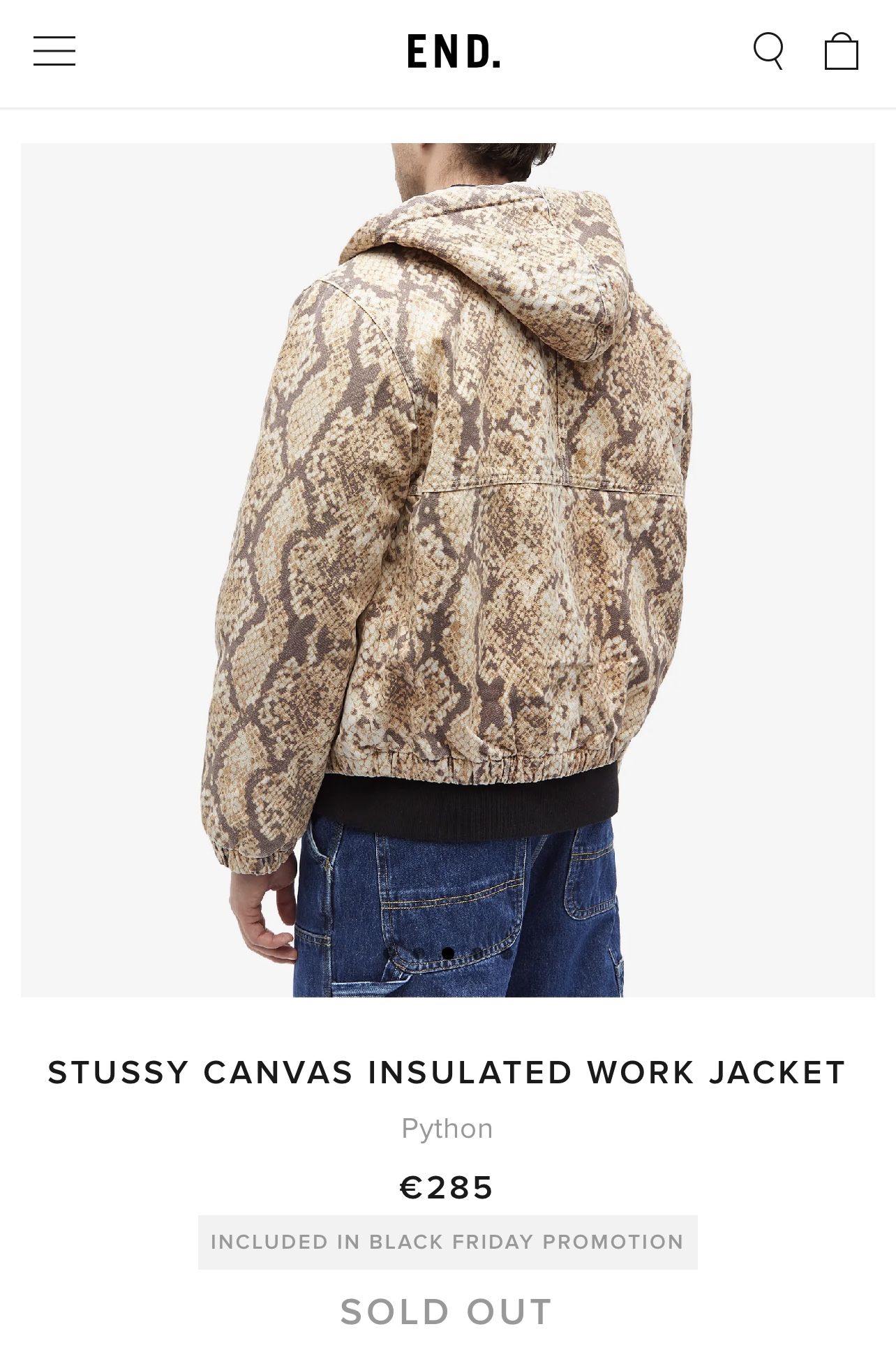 Stussy Python Insulated Canvas Work Jacket for Sale in Rosemead