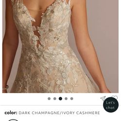 David’s Bridal Galina Illusion Drop Waist  Size 22w