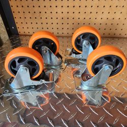 Set Of 5" High And 4"wide Casters New.