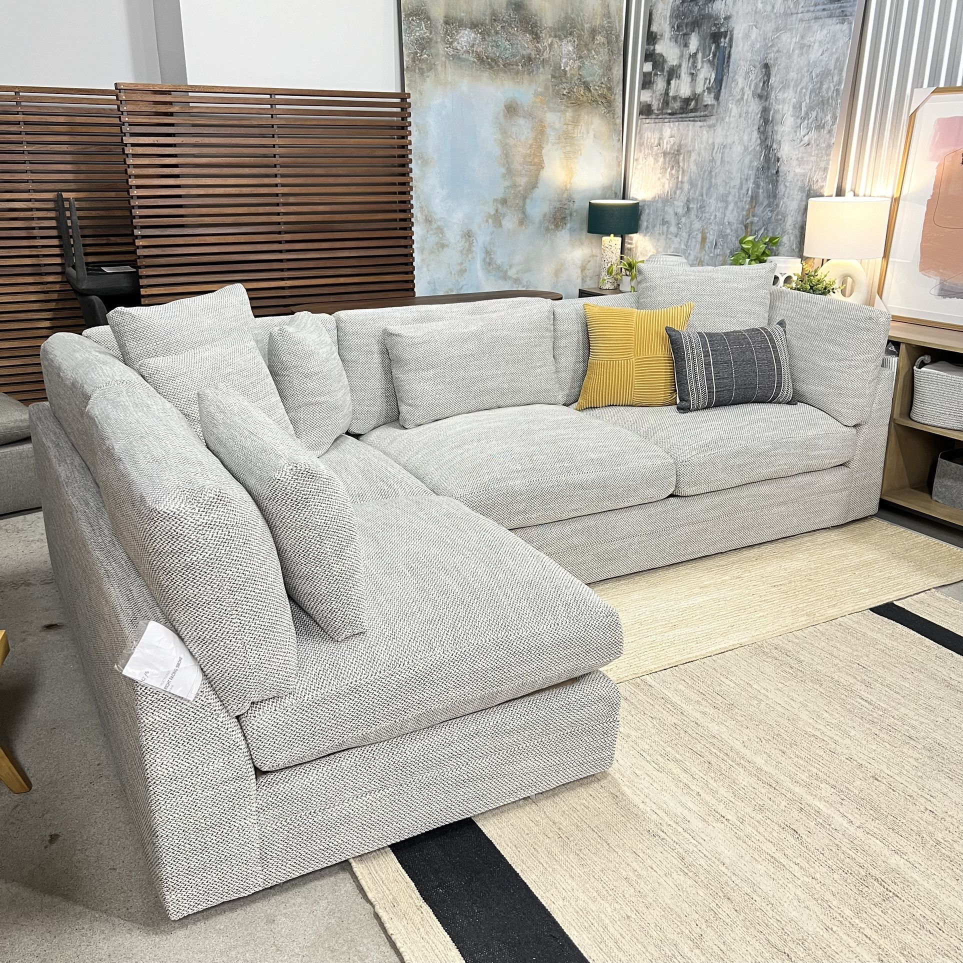 Free Delivery Brand New Sundays Sectional Couch Sofa with Chaise Performance Fabric Stain-Resistant Family-Friendly (retail price $4,500)