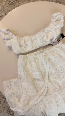 Fashion Nova White Maxi Skirt Set – Size S – NWT
