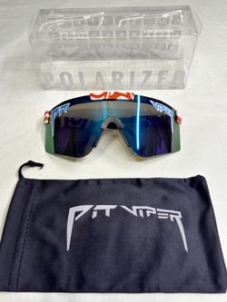 Pit Viper Sunglasses Candy Cane Blue Mirror Red And White Candy Cane Frame
