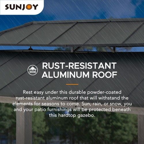 12x14 Gazebo Sunjoy Fenwick 12ft x 14ft Black Metal Rectangle