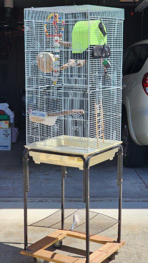Bird Cage On Cart