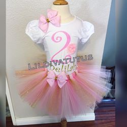 Pink and Gold tutu set